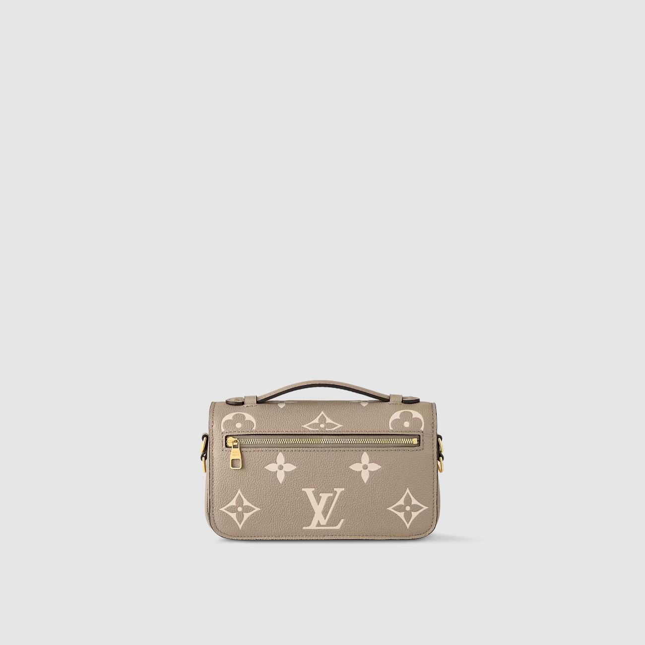 Túi Louis Vuitton Pochette Métis East Nữ West Monogram Empreinte Xám Kem